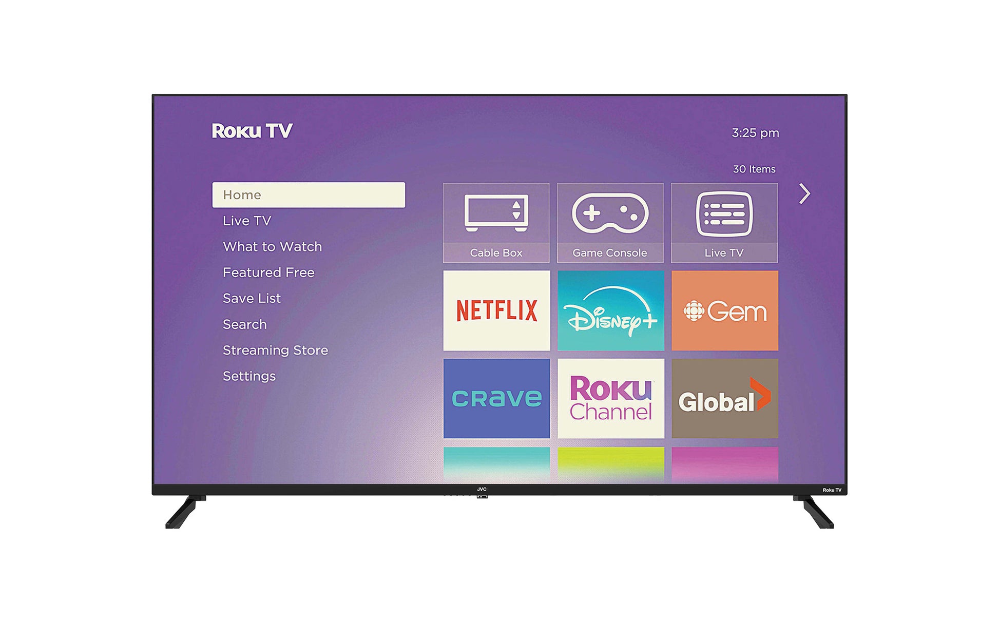 JVC LT-55EC4457 Roku TV Menu