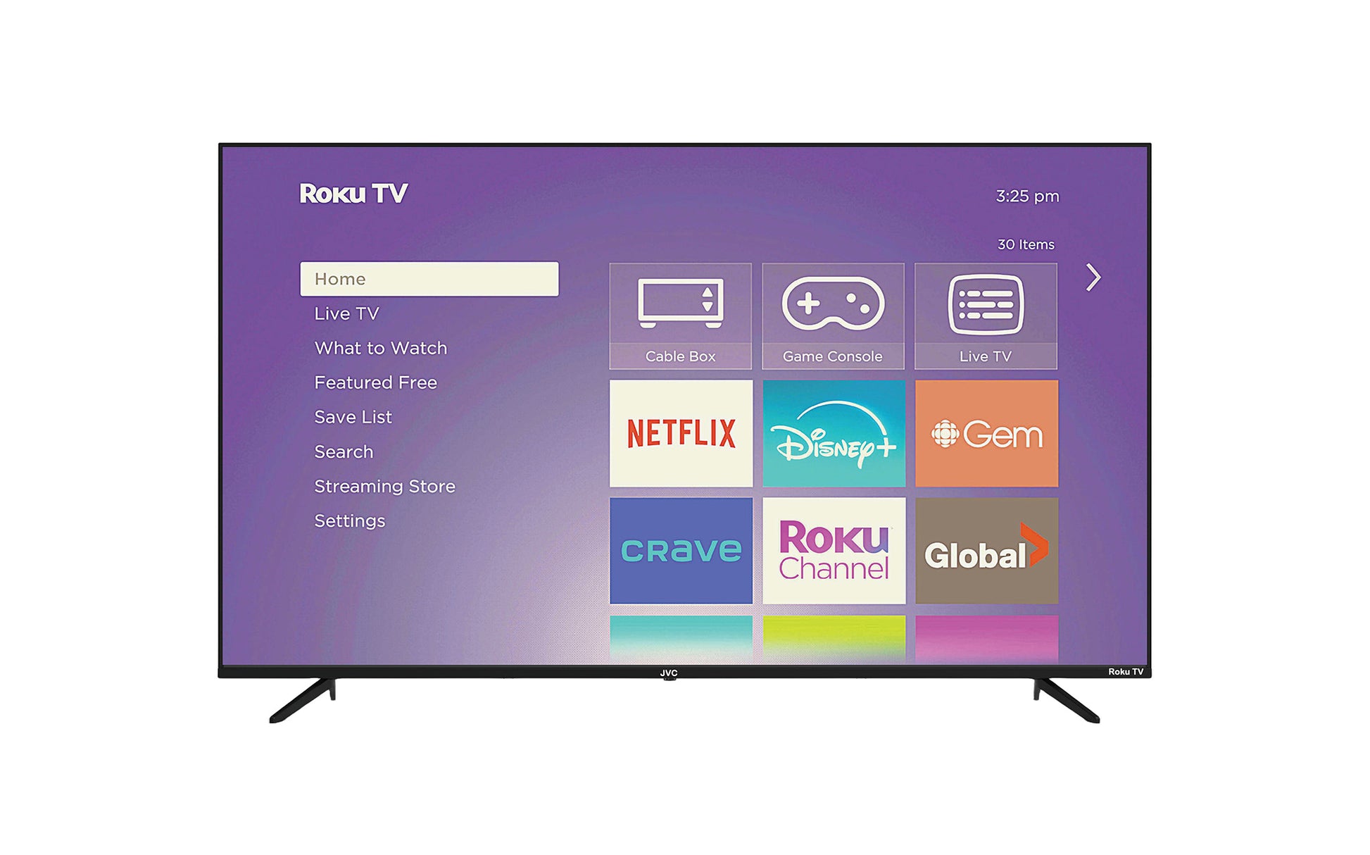 JVC LT-65EC4457 Roku menu